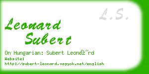 leonard subert business card